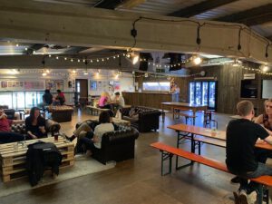 The taproom in use after works